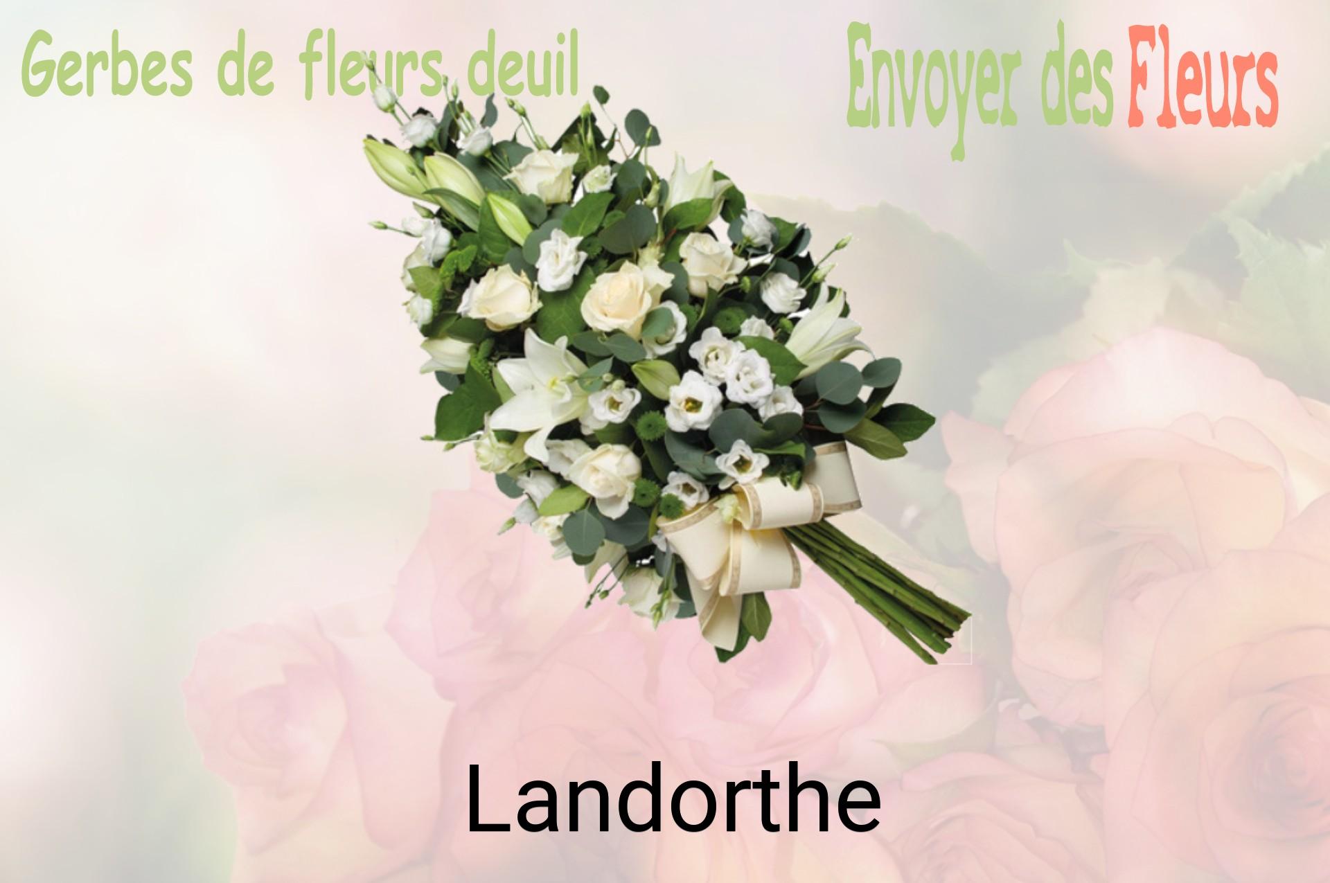 Gerbe de fleurs de deuil livrée à Landorthe